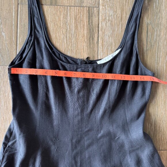 ASTR the label black linen blend fit and flare midi dress size small - Picture 4 of 11